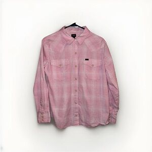 Lee Pink Plaid Women’s Vintage Button Down Shirt with vintage buttons